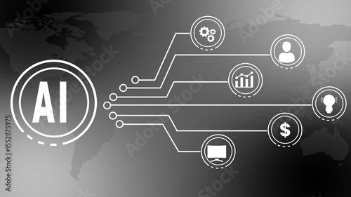 Artificial intelligence global network connection concept digital technology background