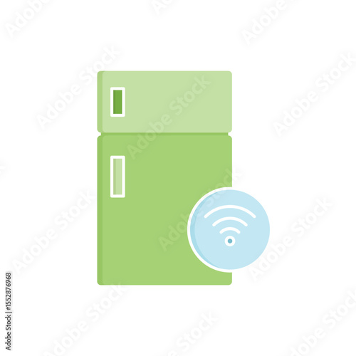 smart refrigerator icon vector illustration