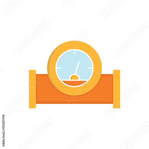 Pressure Gauge on Pipeline Icon