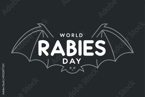 World Rabies Day text with bat wings graphic animal 1