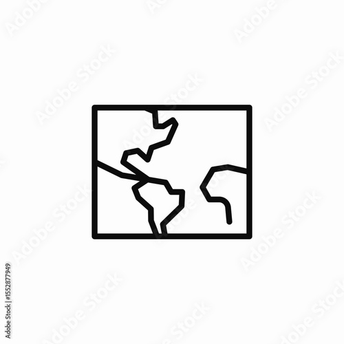 continent map icon sign vector