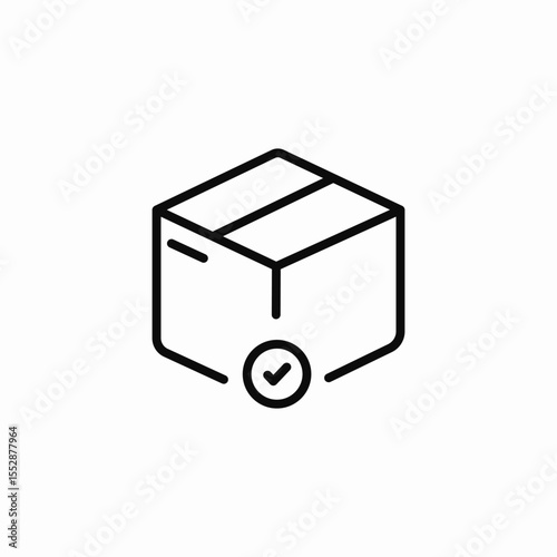 confirmed package icon sign vector