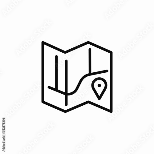 folded map icon sign vector