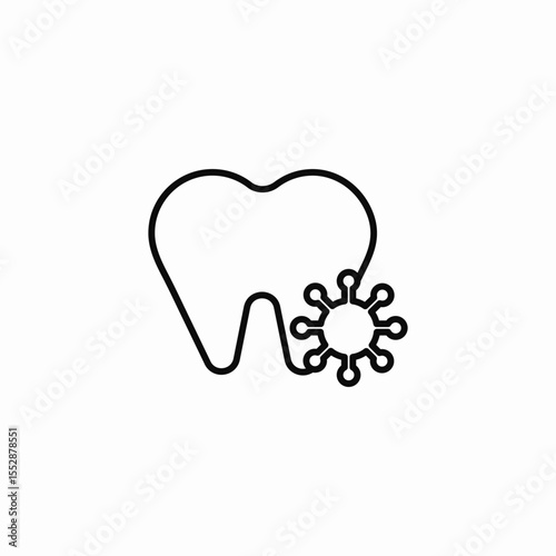 infected tooth icon sign vector