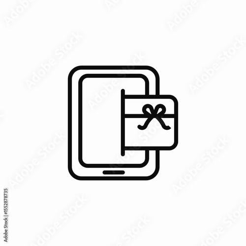 mobile gift card icon sign vector