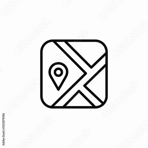 square map icon sign vector