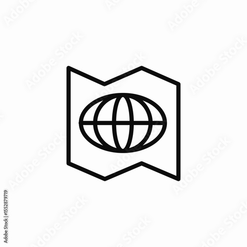 world map icon sign vector