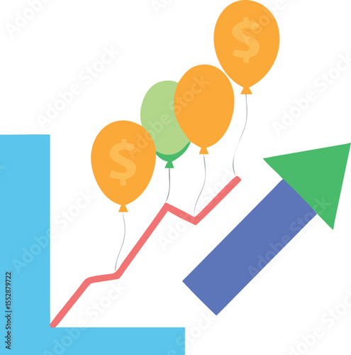 Conceptual illustration of inflation in the economics rate up and down vector art design 