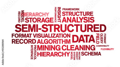 Semi-Structured data animated word cloud;text design animation tag kinetic typography seamless loop.