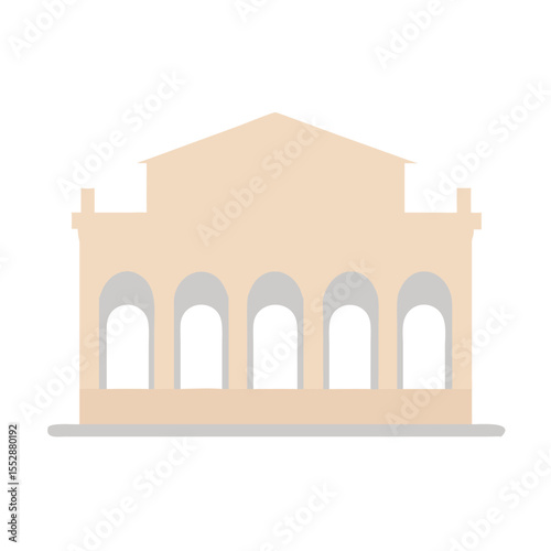 Exquisite renaissance palace exterior with intrica decoration vector art design 