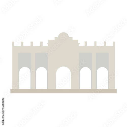 Exquisite renaissance palace exterior with intrica decoration vector art design 