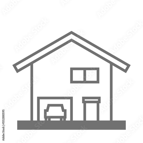 シンプルな住宅のベクターアイコン_3