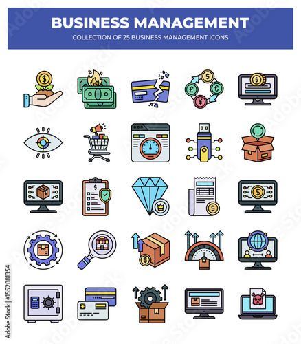Collection of 25 Business Management Icons