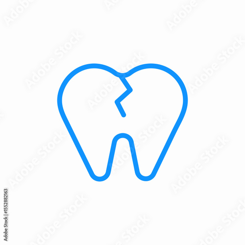 broken tooth icon sign vector