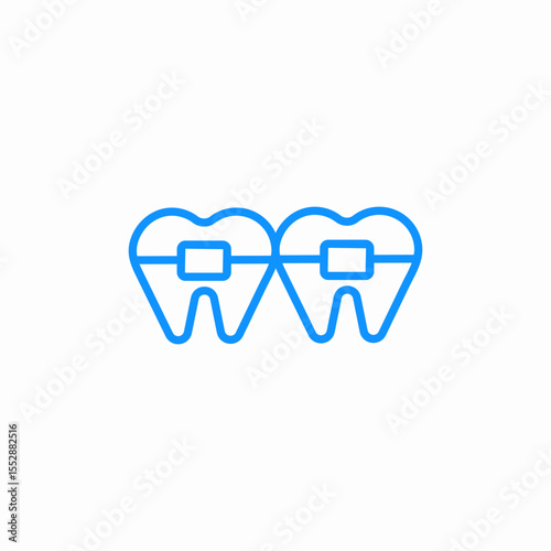 dental braces icon sign vector