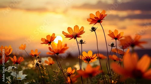 flowers of season on nature background