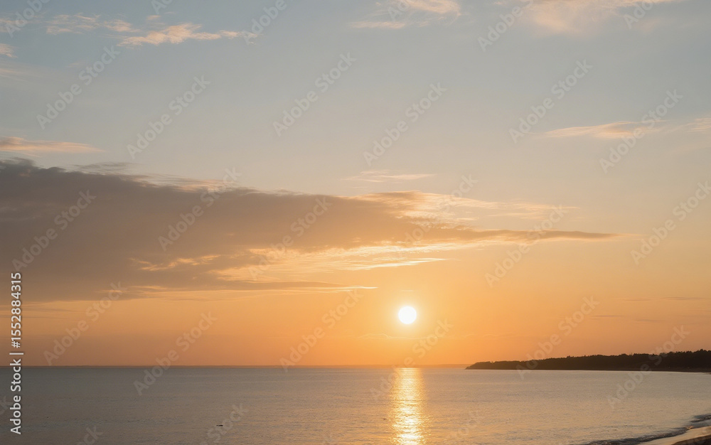 Naklejka premium sunset at the beach