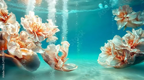 Sunlight Filtering Through the Clear Ocean Water Over Coral