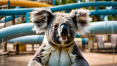 Adorable Koala with Fluffy Ears in Nature