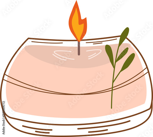 Scented Candle With Flower