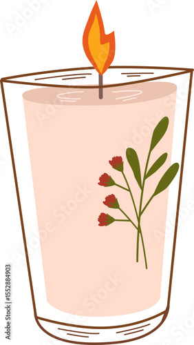 Scented Candle With Flower