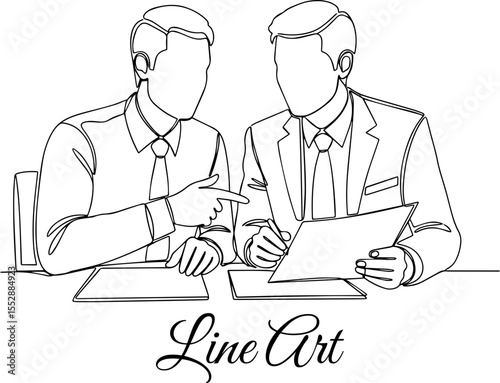 Businessmen Discussing Documents, Office Collaboration Meeting