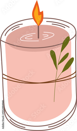 Scented Candle With Flower
