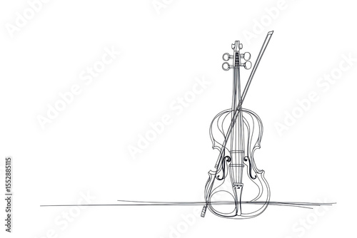 Musical instrument design in simple line art style suitable for decorative banners and creative projects