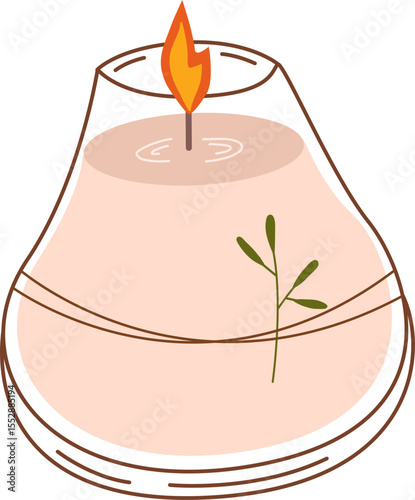 Scented Candle With Flower