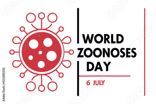 World Zoonoses Day red virus icon and text disease