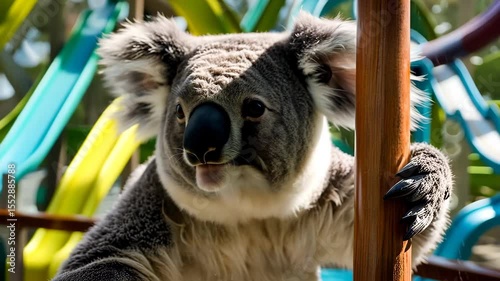 Koala Bear Relaxing in the Wild with a Cute Expression