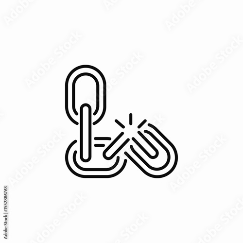 broken link icon sign vector