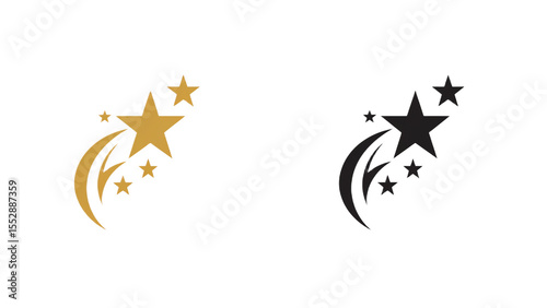 Free Download Shooting Star Icon Gold and Black Starburst Design Elements - GFXLoad