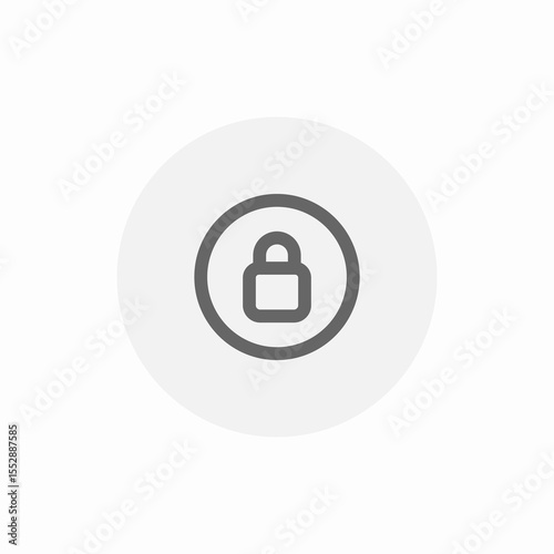 circle lock icon sign vector