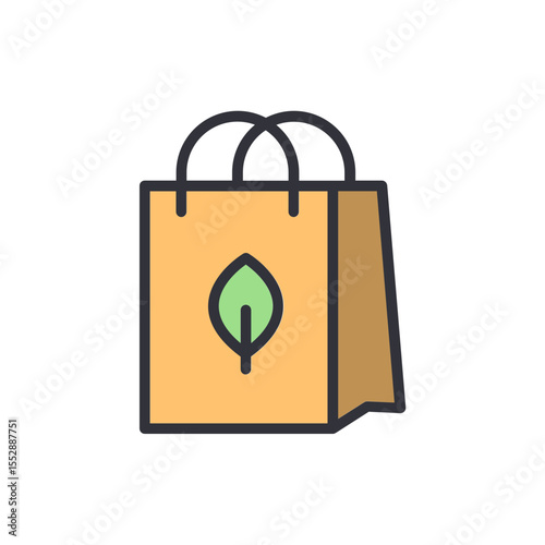 Eco Friendly Shopping Bag With Leaf Logo For Sustainable Consumption