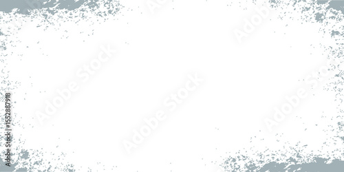 Abstract blue liquid splash with dynamic water drops on a transparent grunge frame for your text