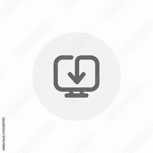 computer download icon sign vector