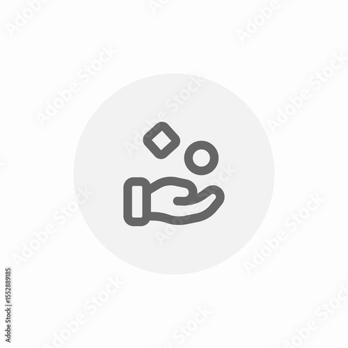 hand coins icon sign vector