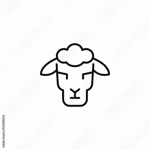 sheep head icon sign vector
