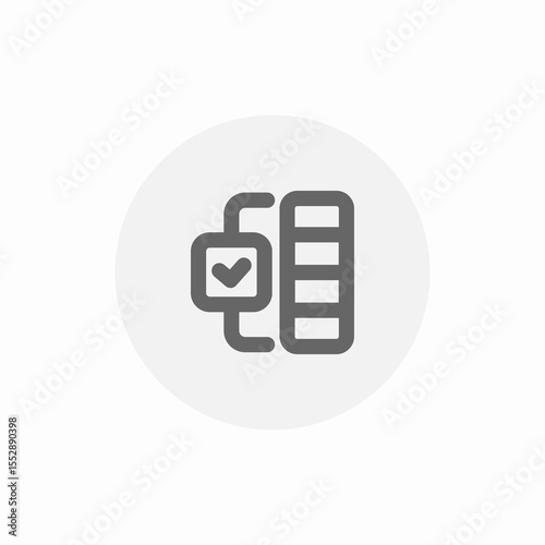 smartwatch sync completed icon sign vector