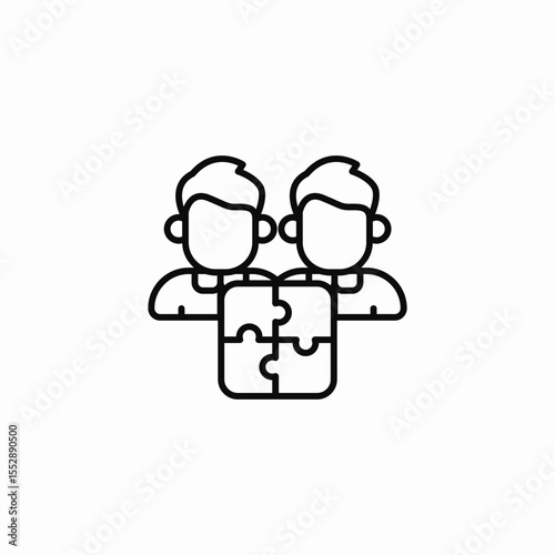 team puzzle icon sign vector