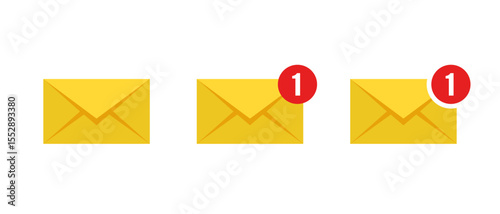Message envelope, email notification icon in flat style. New mail sign symbol