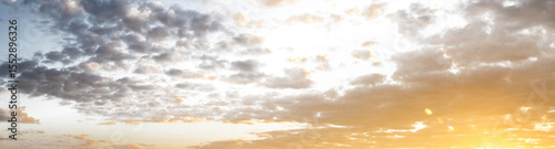Orange clouds at sunset, overlay isolated on white or tansparent background, png cut out
