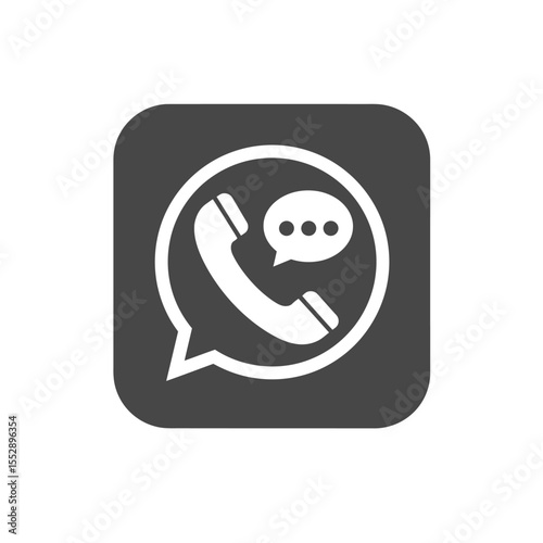 WhatsApp Call Icon in Flat Design Style