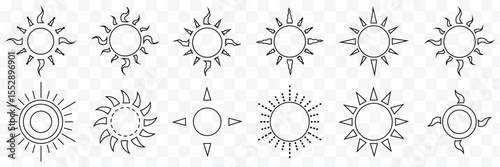 Sun simple icons collection. Vector illustration EPS 10