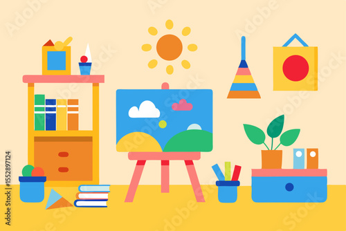 Bright and Colorful Kids Art Room Creative Space for Little Artists