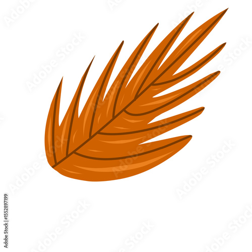 Orange leaf on autumn season vector illustration
