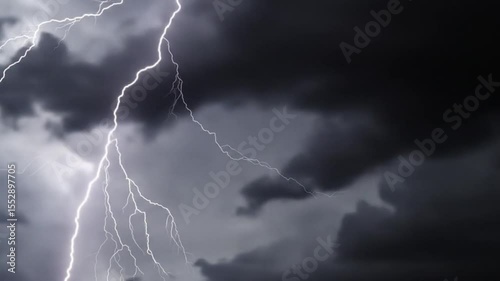 Dramatic Lightning in a Stormy Sky