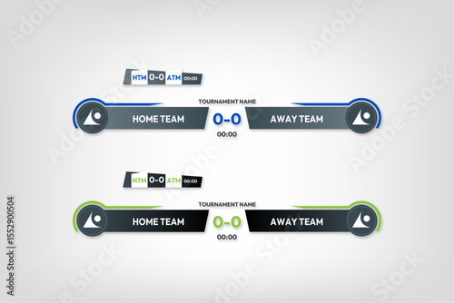 sports vector banner tv broadcast for keeping score of football game match