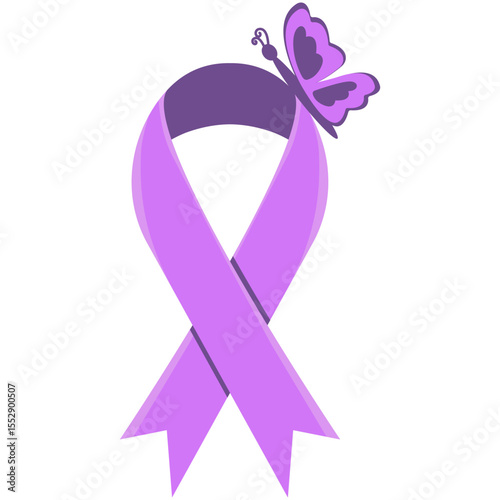World Lupus Day. Realistic Ribbon with Butterfly Rash. Health awareness vector illustration. Banner poster, flyer and background design template. Vector illustration. Eps 10.